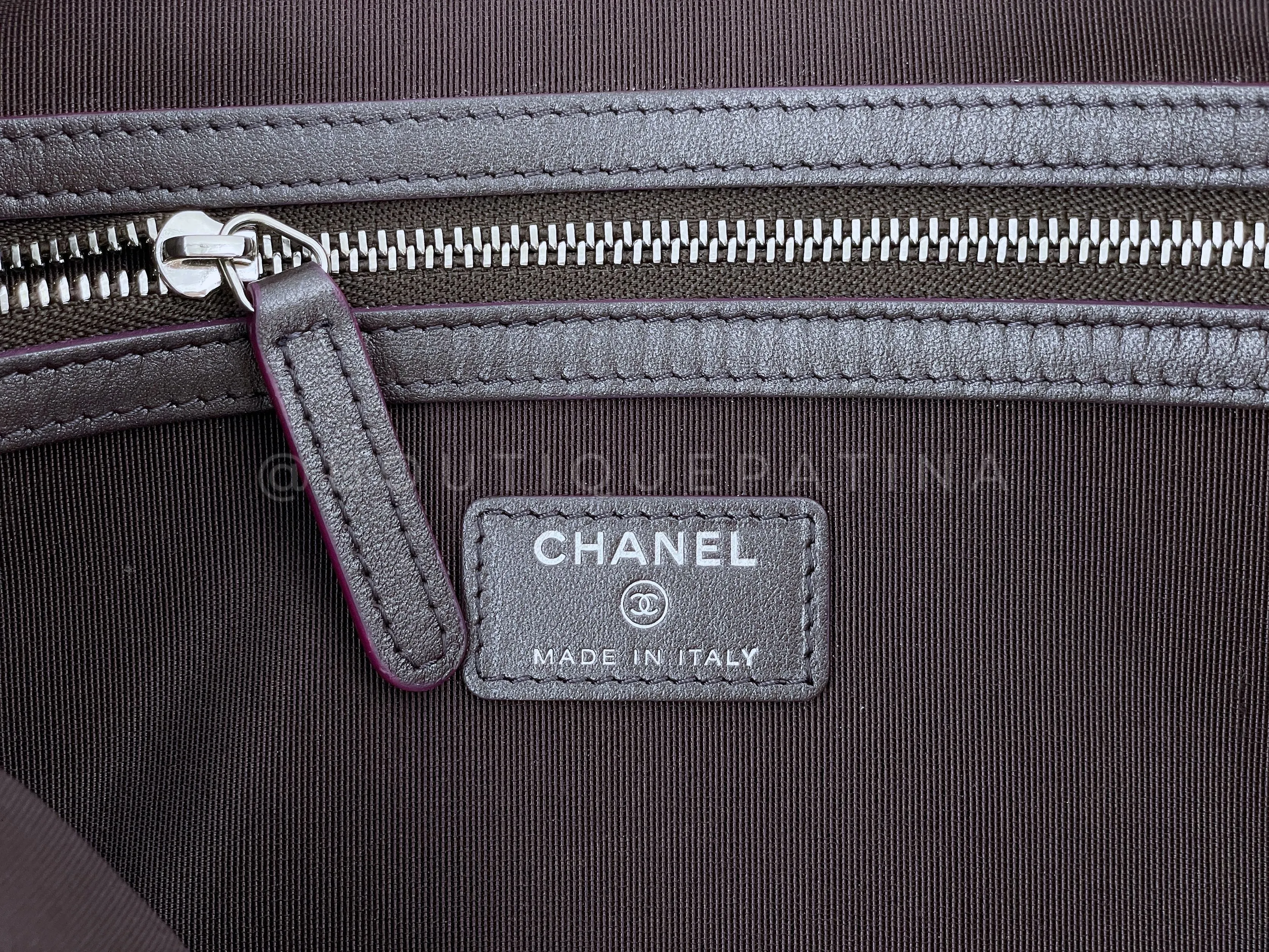 19S Chanel Purple Violet O Case Clutch Bag SHW