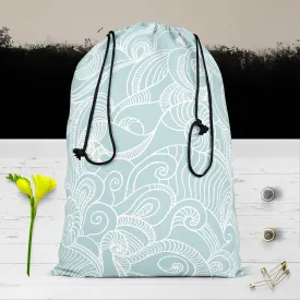 Abstract Wave Reusable Sack Bag | Bag for Gym, Storage, Vegetable & Travel