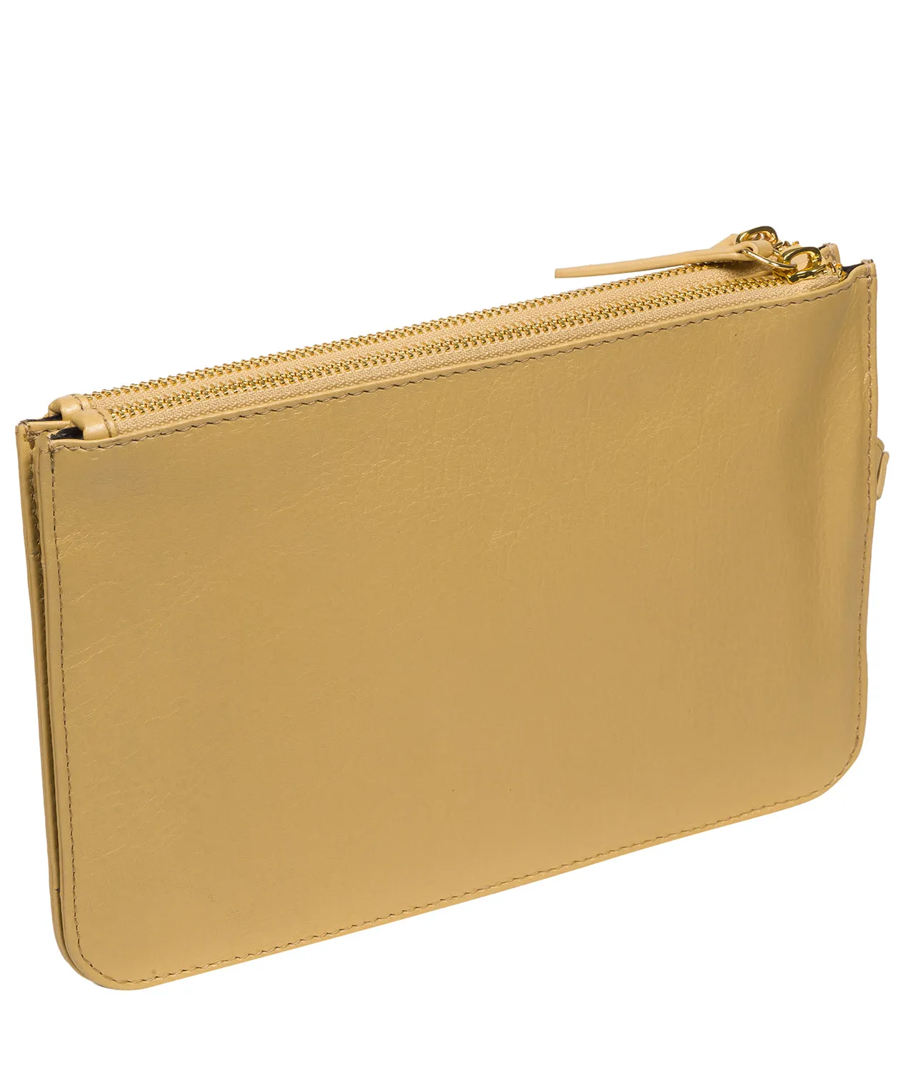 'Addison' Metallic Gold Nappa Leather Clutch Bag
