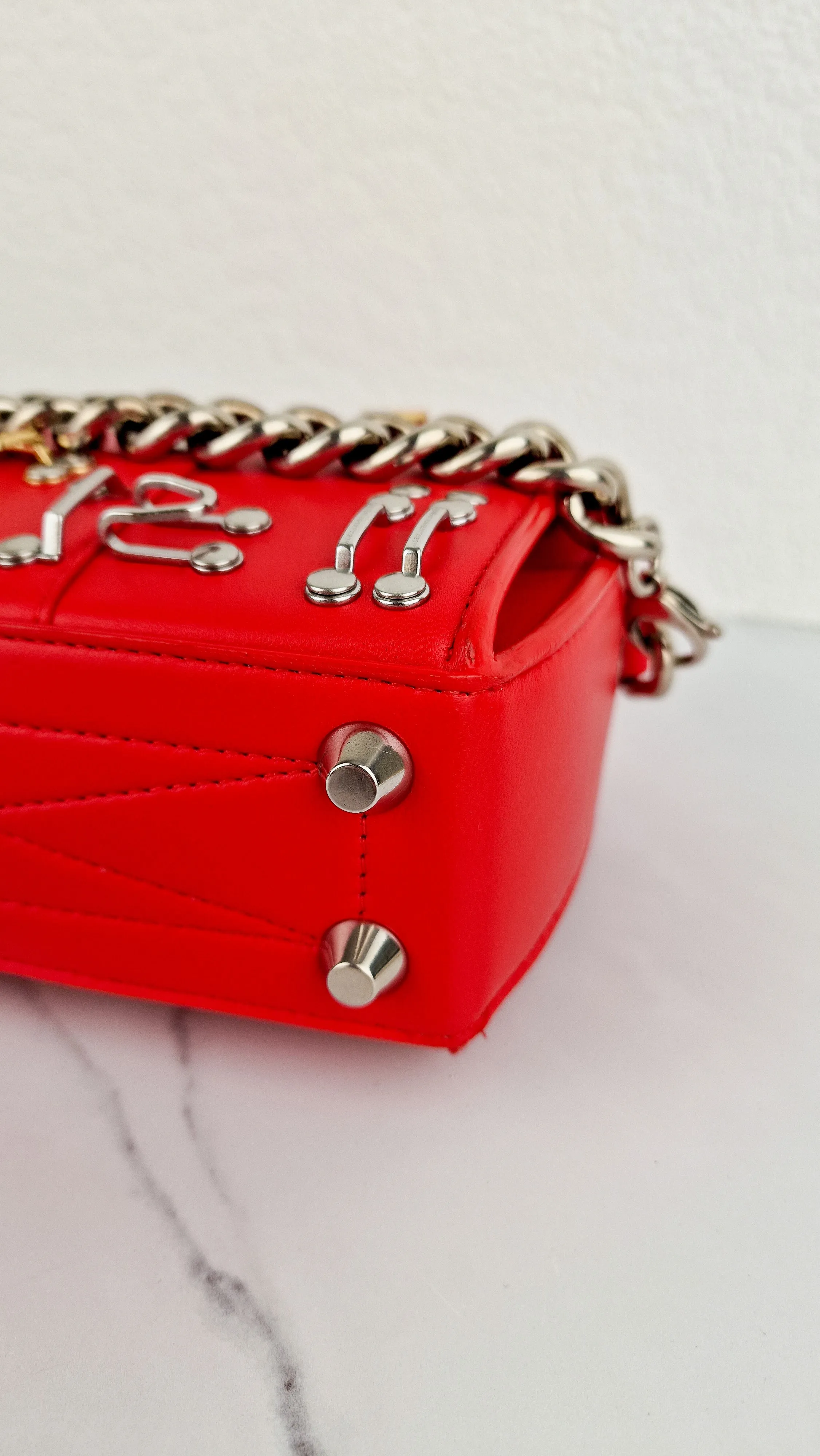 Alexander McQueen Lust Red Nano 16 Box Bag Hooks & Studs Handbag Crossbody Bag
