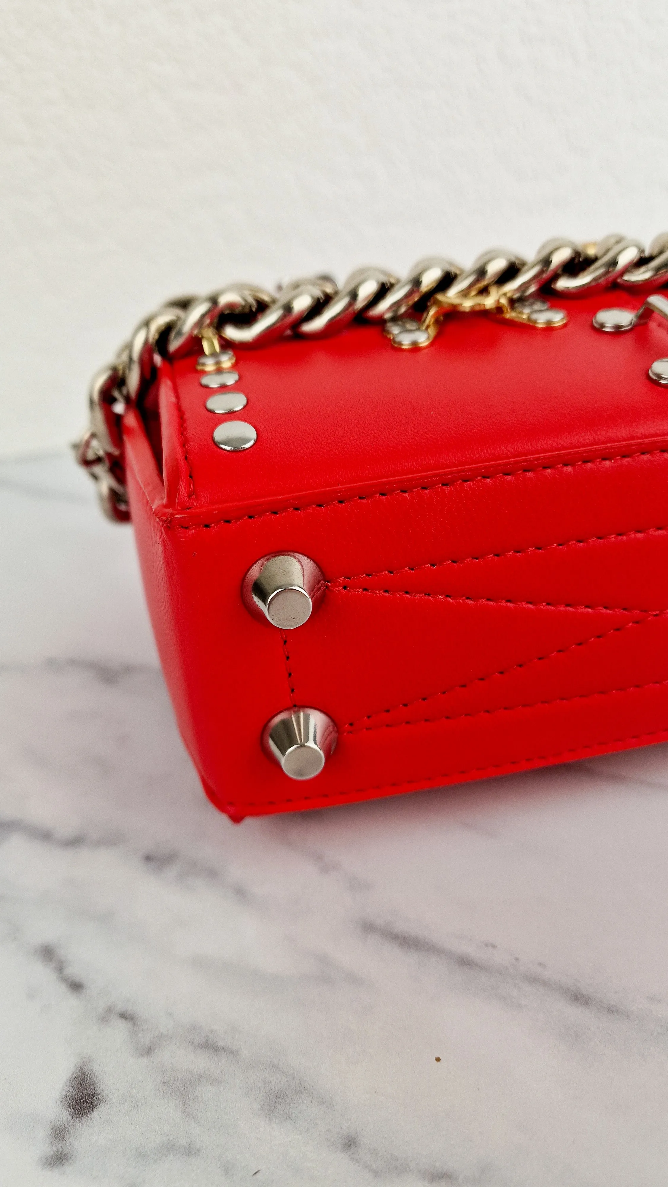 Alexander McQueen Lust Red Nano 16 Box Bag Hooks & Studs Handbag Crossbody Bag