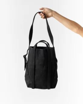 Amiacalva Washed Canvas 2 Way Messenger Bag S in Black
