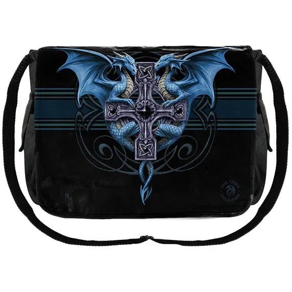Anne Stokes Messenger Bag, Dragon Duo Blue/Black