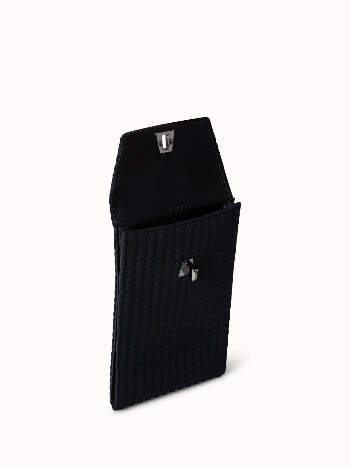 Anouk Phone Pouch in Techno Trapezoid Fabric