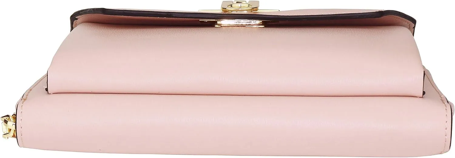 B BRENTANO Vegan Envelope Clutch Wallet Crossbody Purse with Chain Strap