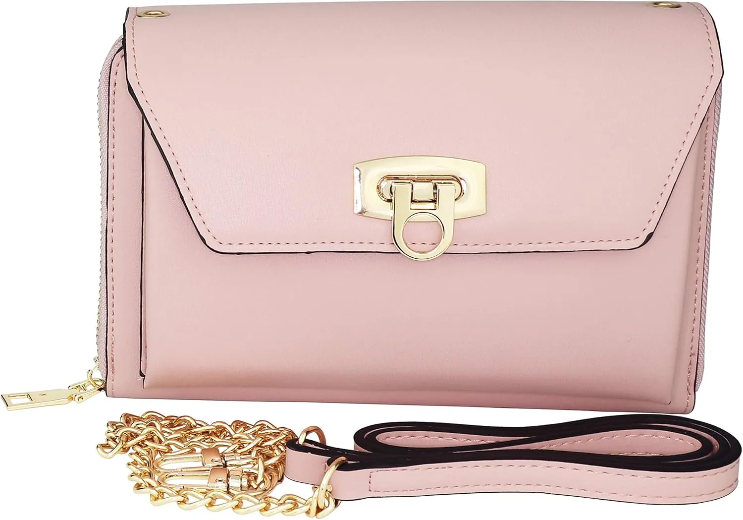 B BRENTANO Vegan Envelope Clutch Wallet Crossbody Purse with Chain Strap