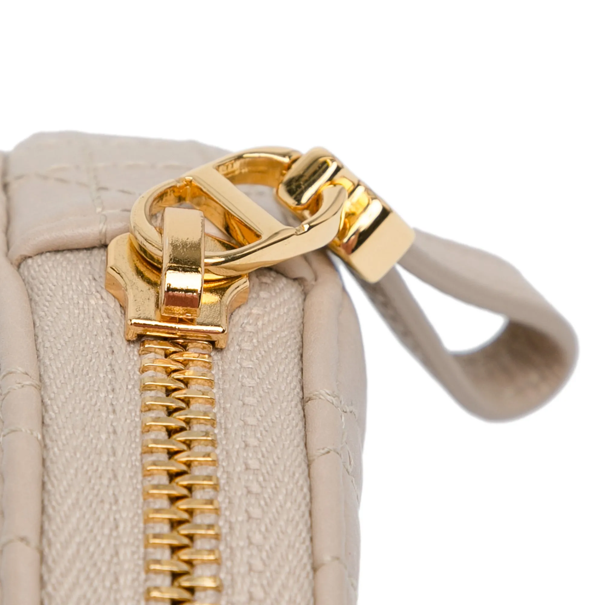 Beige Dior DiorAmour Caro Heart Pouch with Chain Crossbody Bag