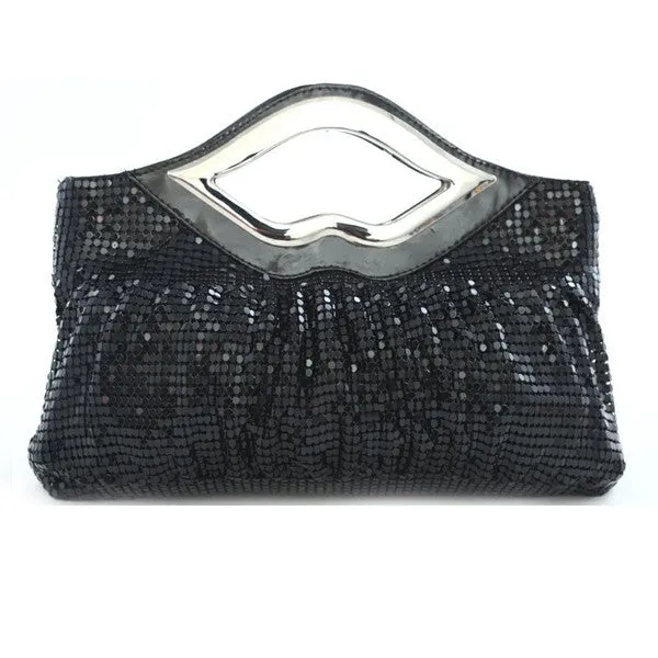 Big Lips Banquet Clutch In 4 Shiny And Matt Colors
