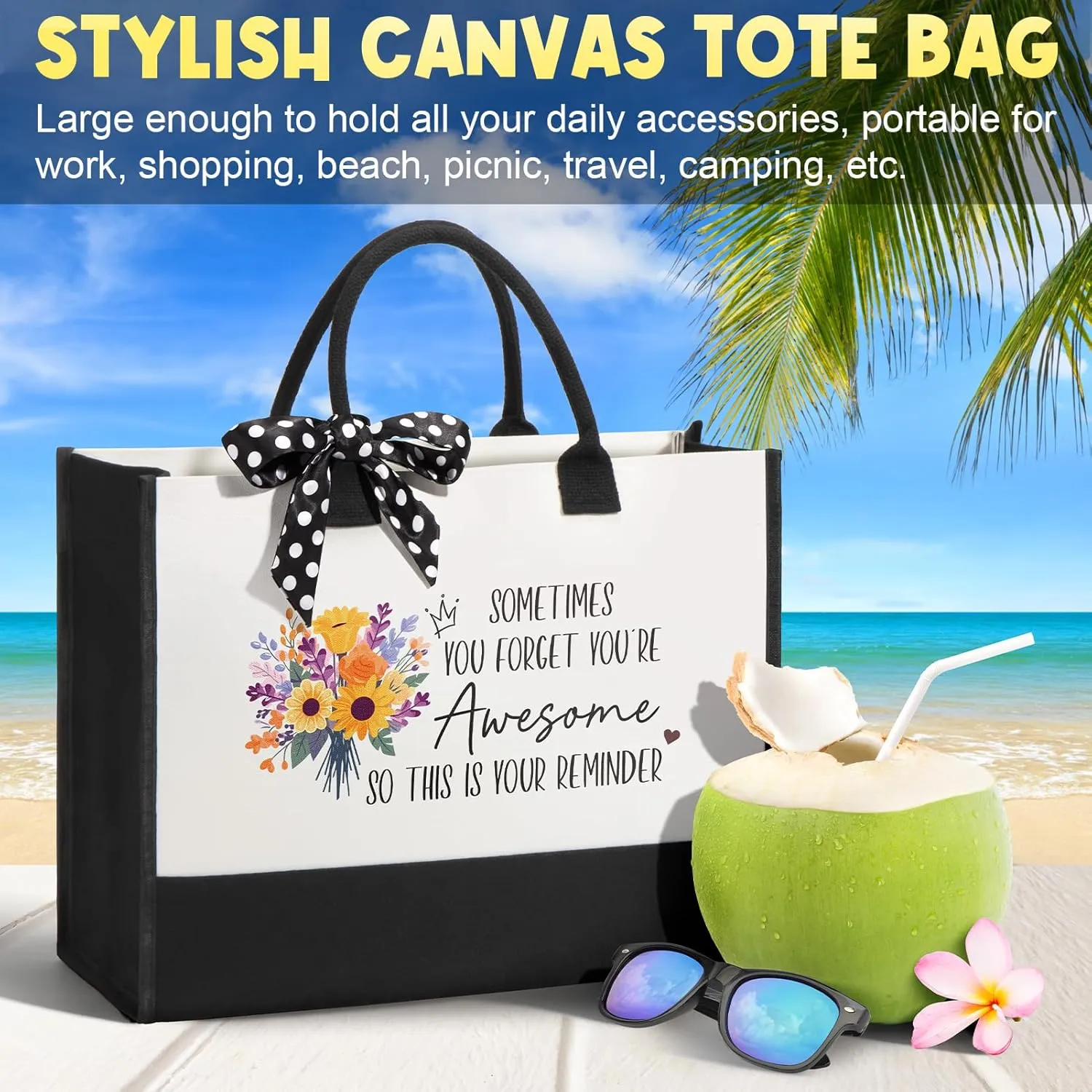 Birthday Gifts for Women Friendship, Inspirational Self Care Gifts Basket for Women Thank You Gifts, Unique Mothers Day Gifts for Mom Her Best Friend Sister Coworker Nurse Teacher w/Canvas Tote Bag