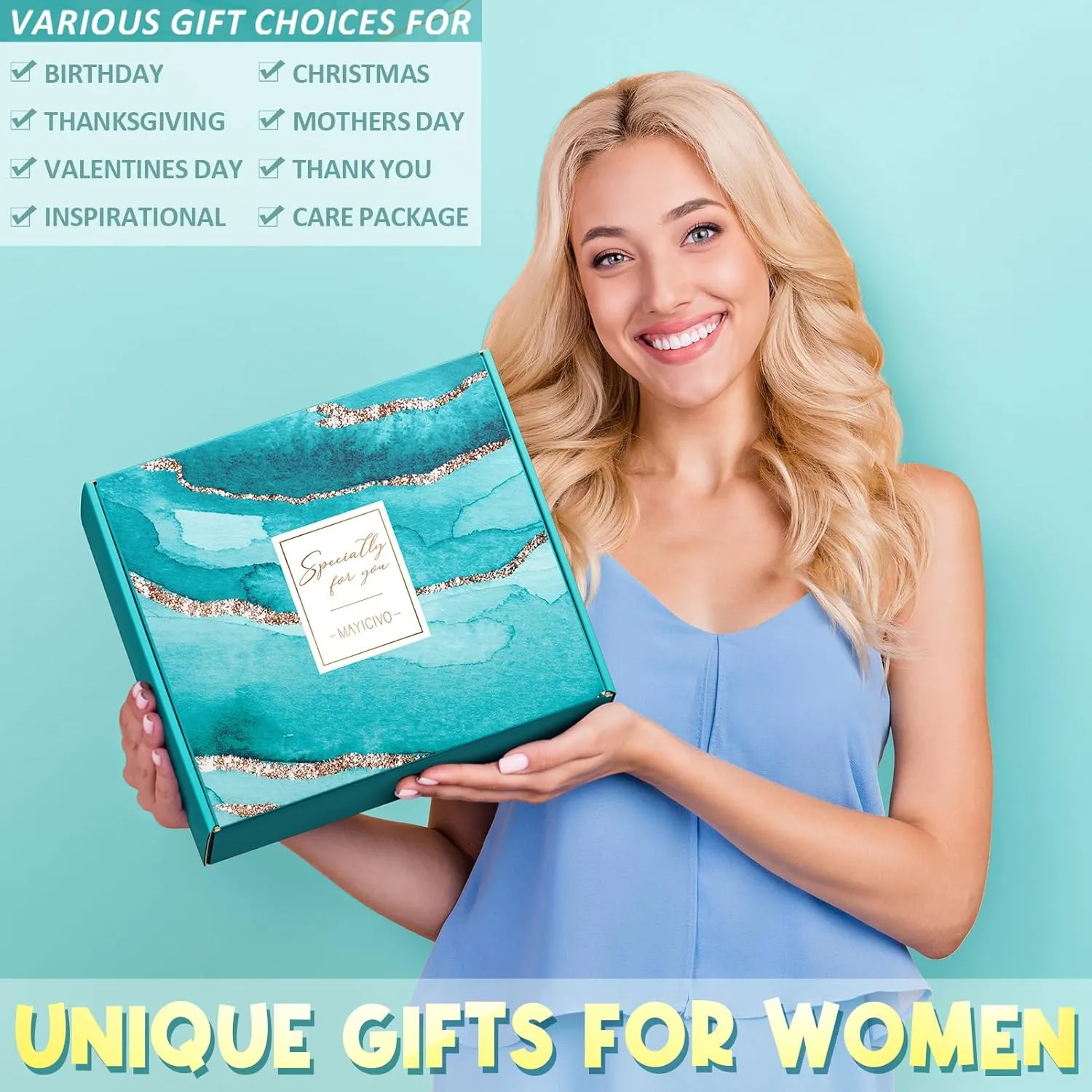 Birthday Gifts for Women Friendship, Inspirational Self Care Gifts Basket for Women Thank You Gifts, Unique Mothers Day Gifts for Mom Her Best Friend Sister Coworker Nurse Teacher w/Canvas Tote Bag