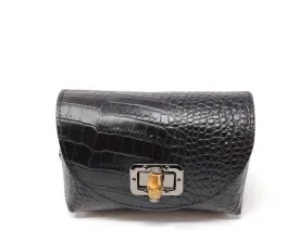 Black Genuine Leather Crossbody Handbag
