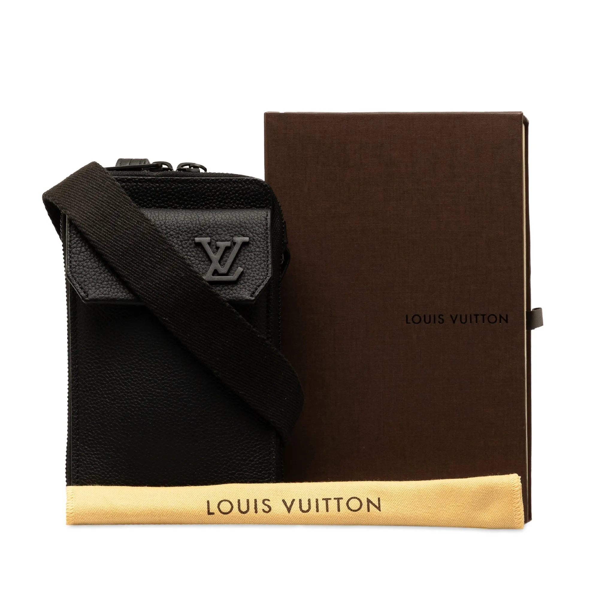Black Louis Vuitton Aerogram Phone Pouch Crossbody Bag
