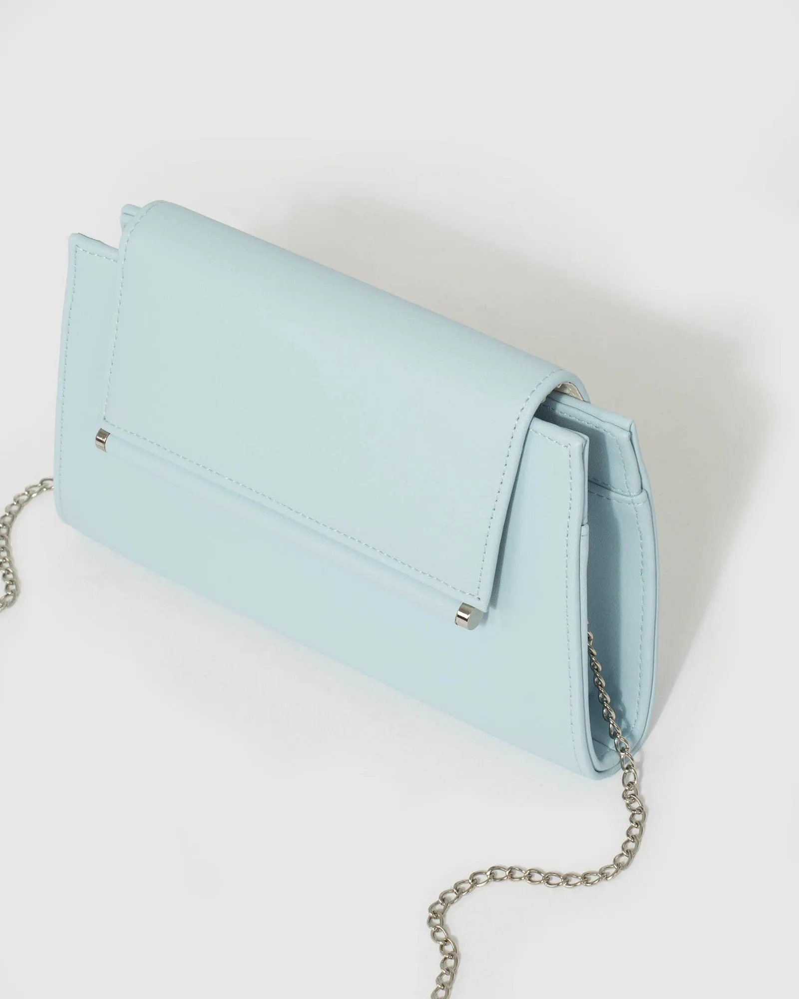 Blue Folk Clutch Bag