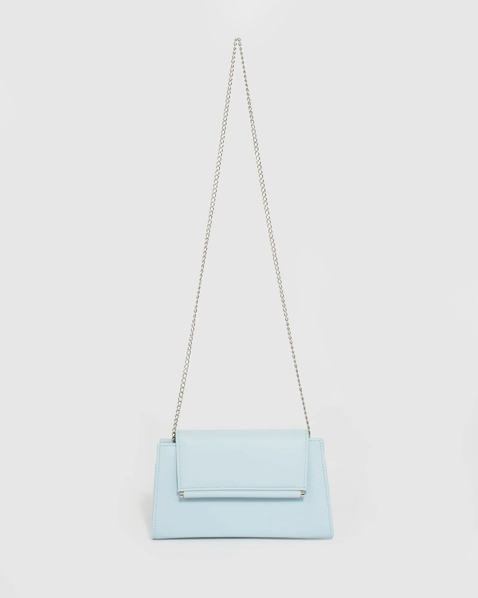 Blue Folk Clutch Bag