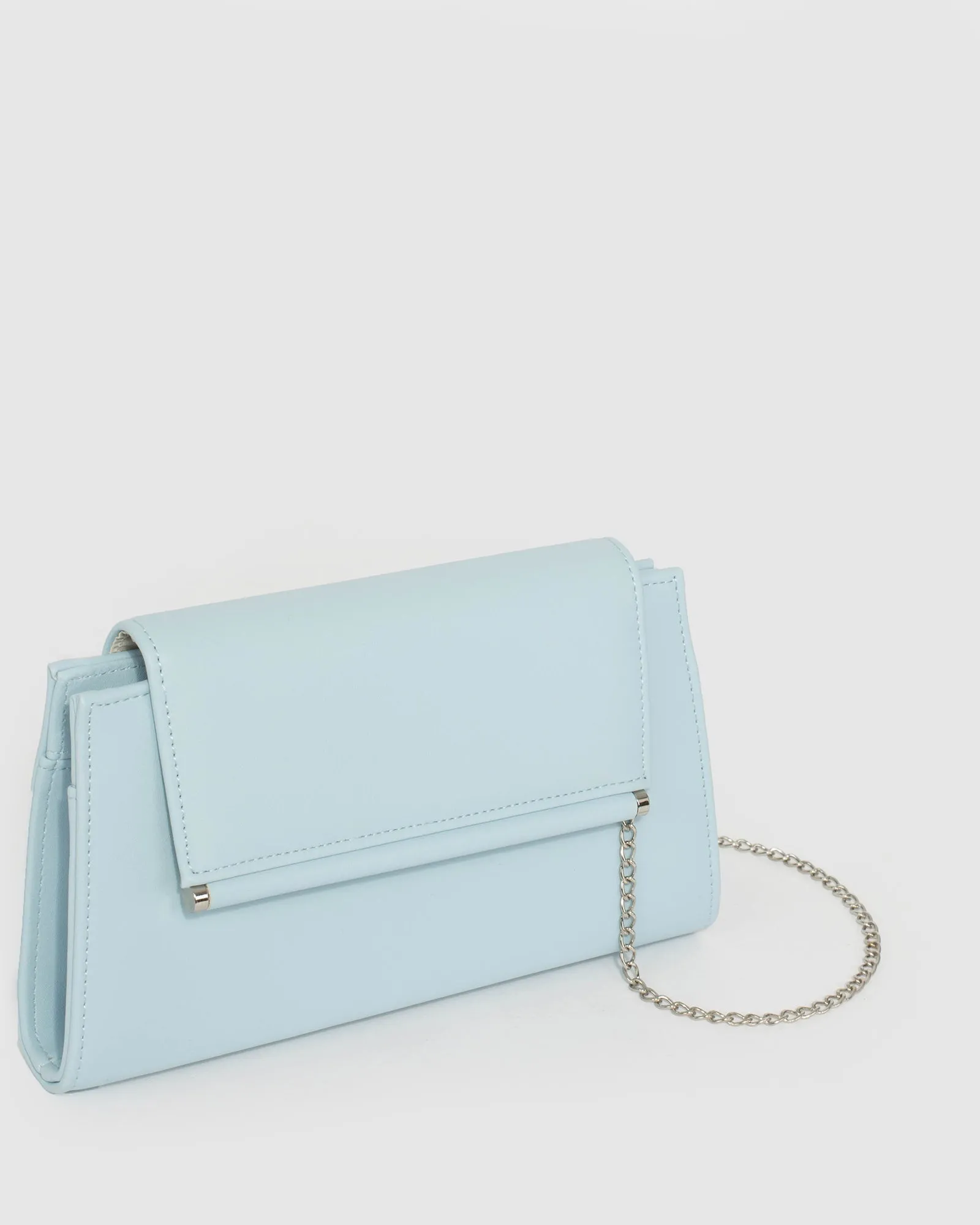 Blue Folk Clutch Bag