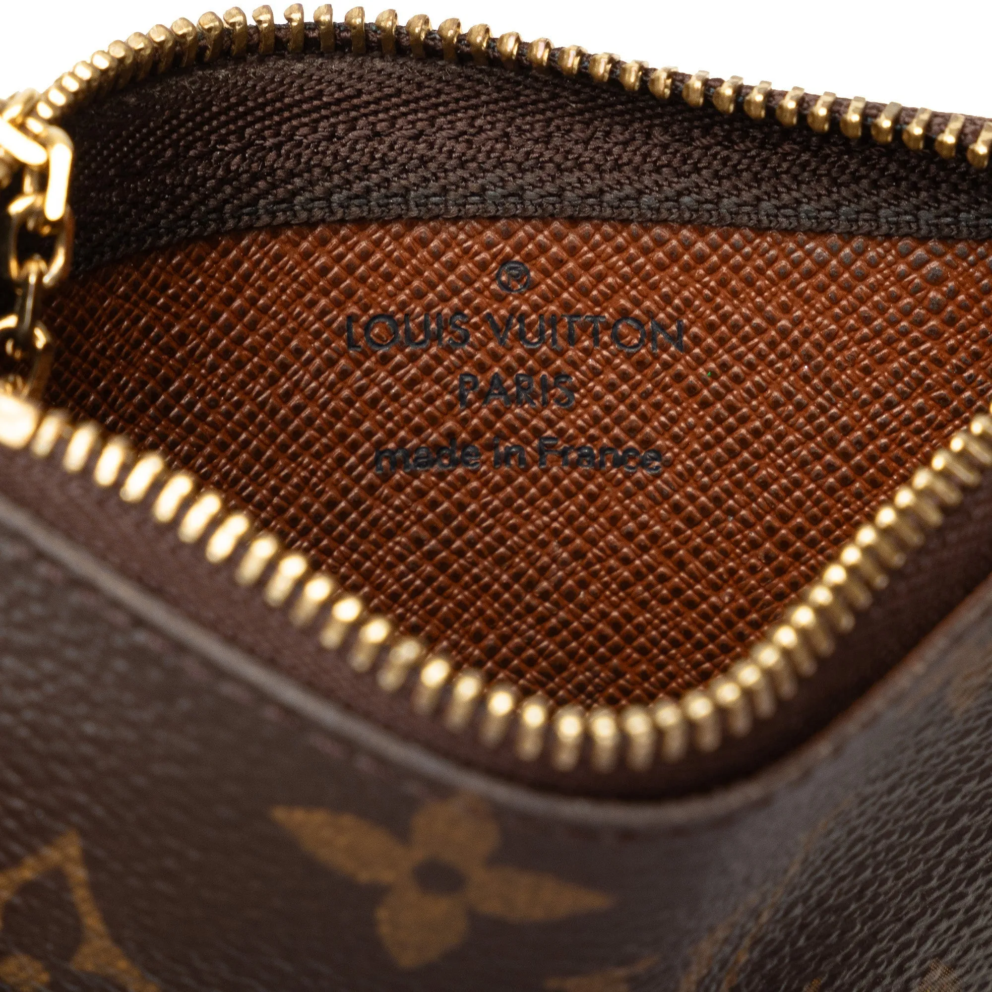 Brown Louis Vuitton Monogram Pochette Cles Coin Pouch