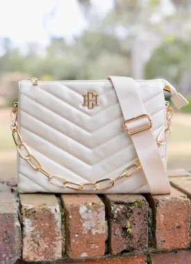 Caroline Hill Ariana Crossbody Metallic Sand