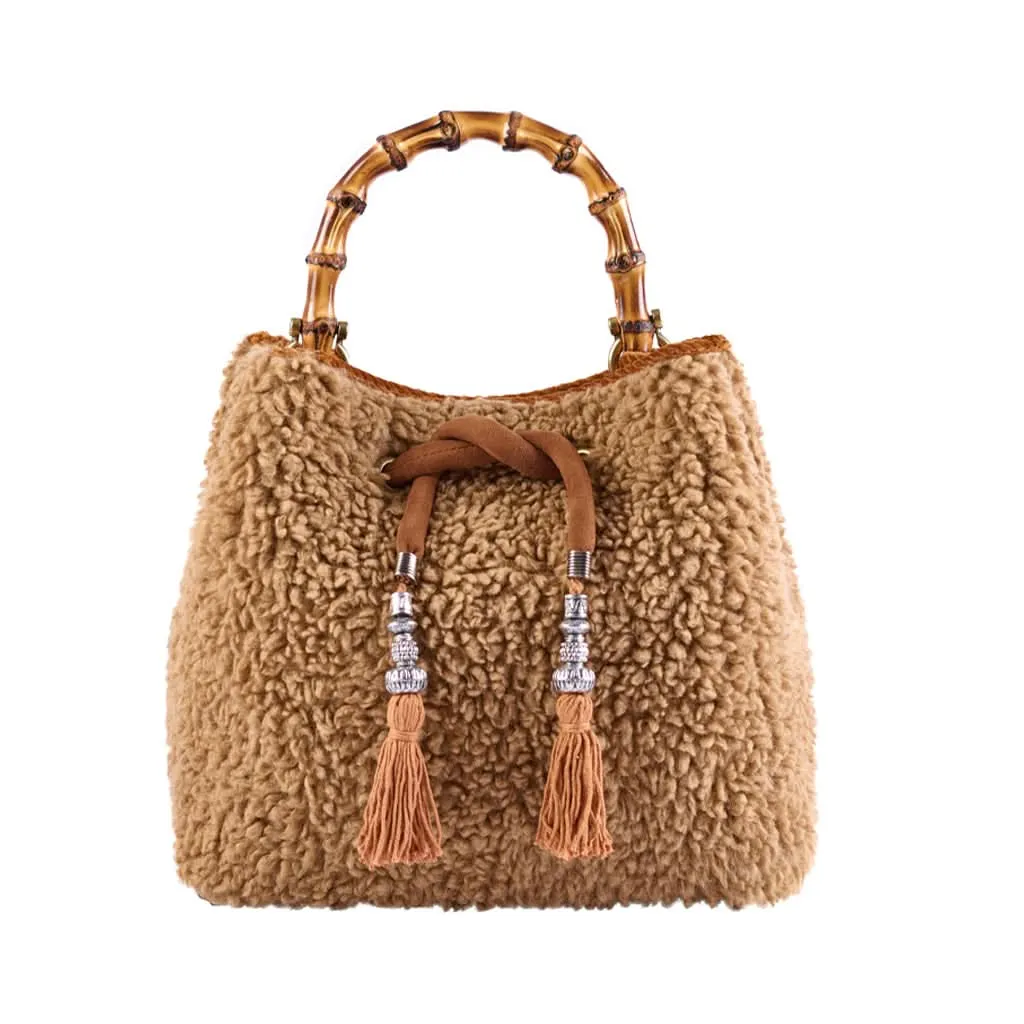 Cayos Teddy Eco-Fur Bucket Bag by Viamailbag