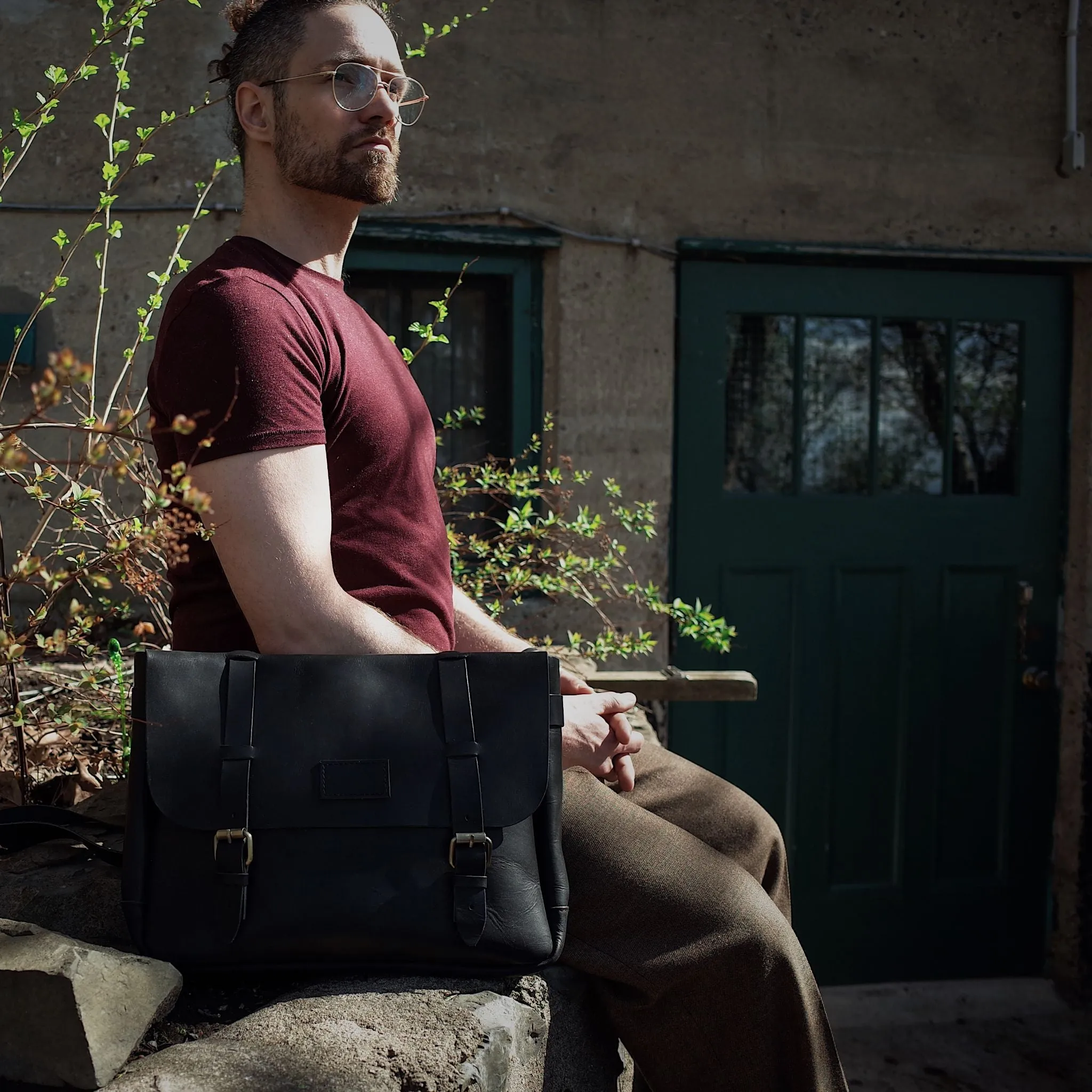 Champlain Leather Satchel – Black Edition
