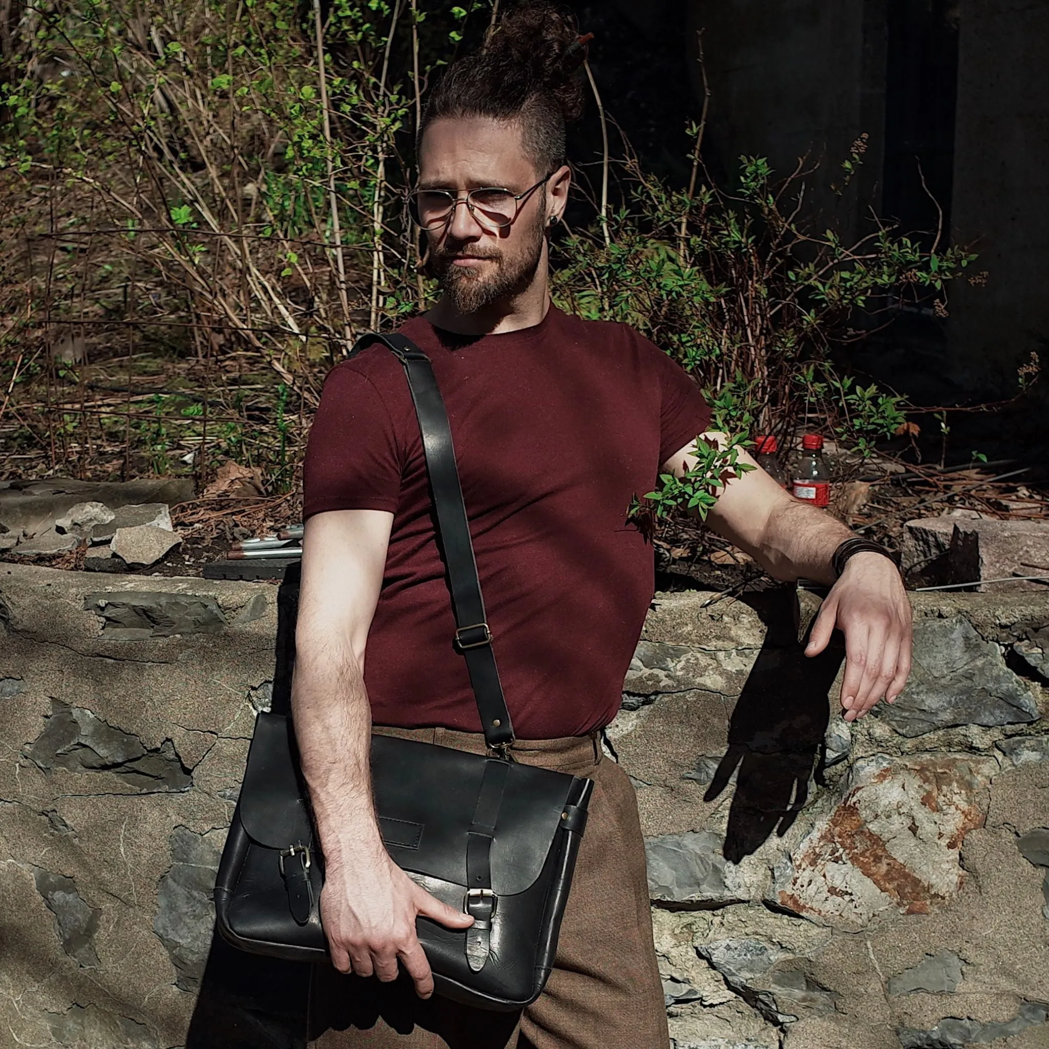 Champlain Leather Satchel – Black Edition