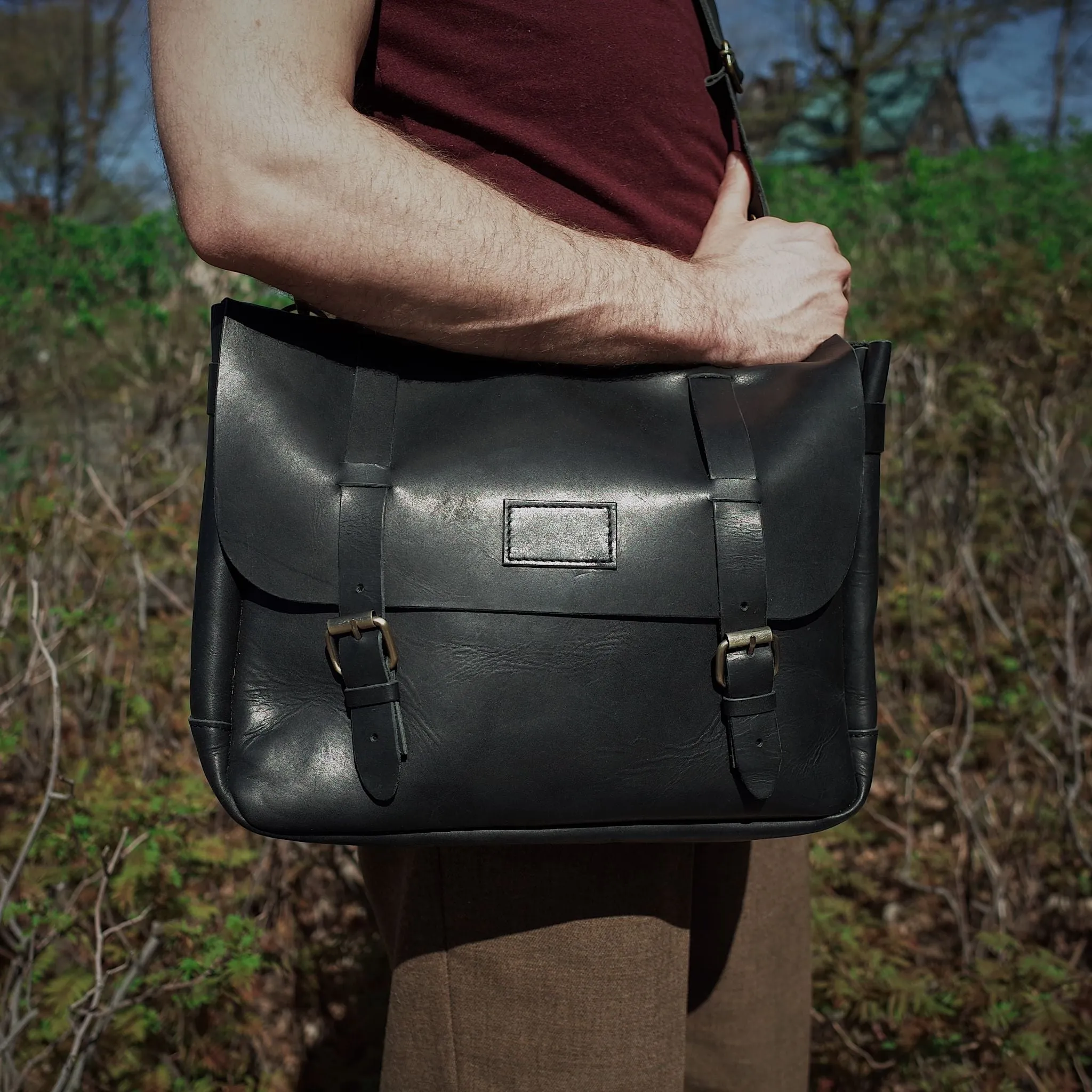 Champlain Leather Satchel – Black Edition