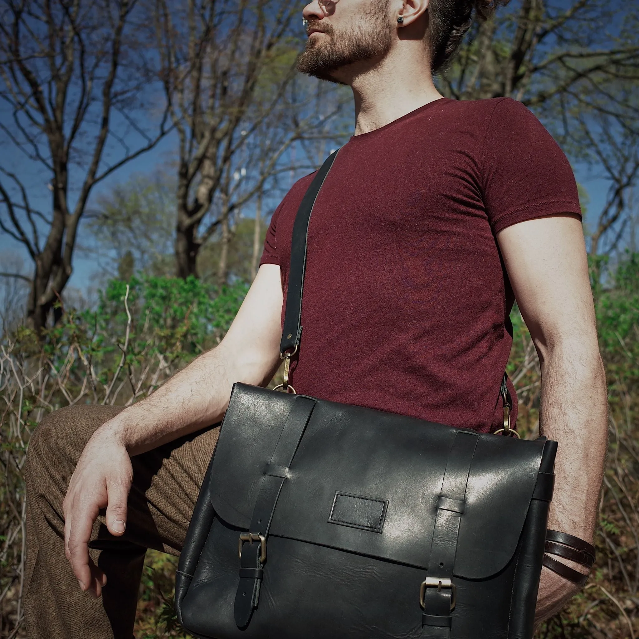 Champlain Leather Satchel – Black Edition