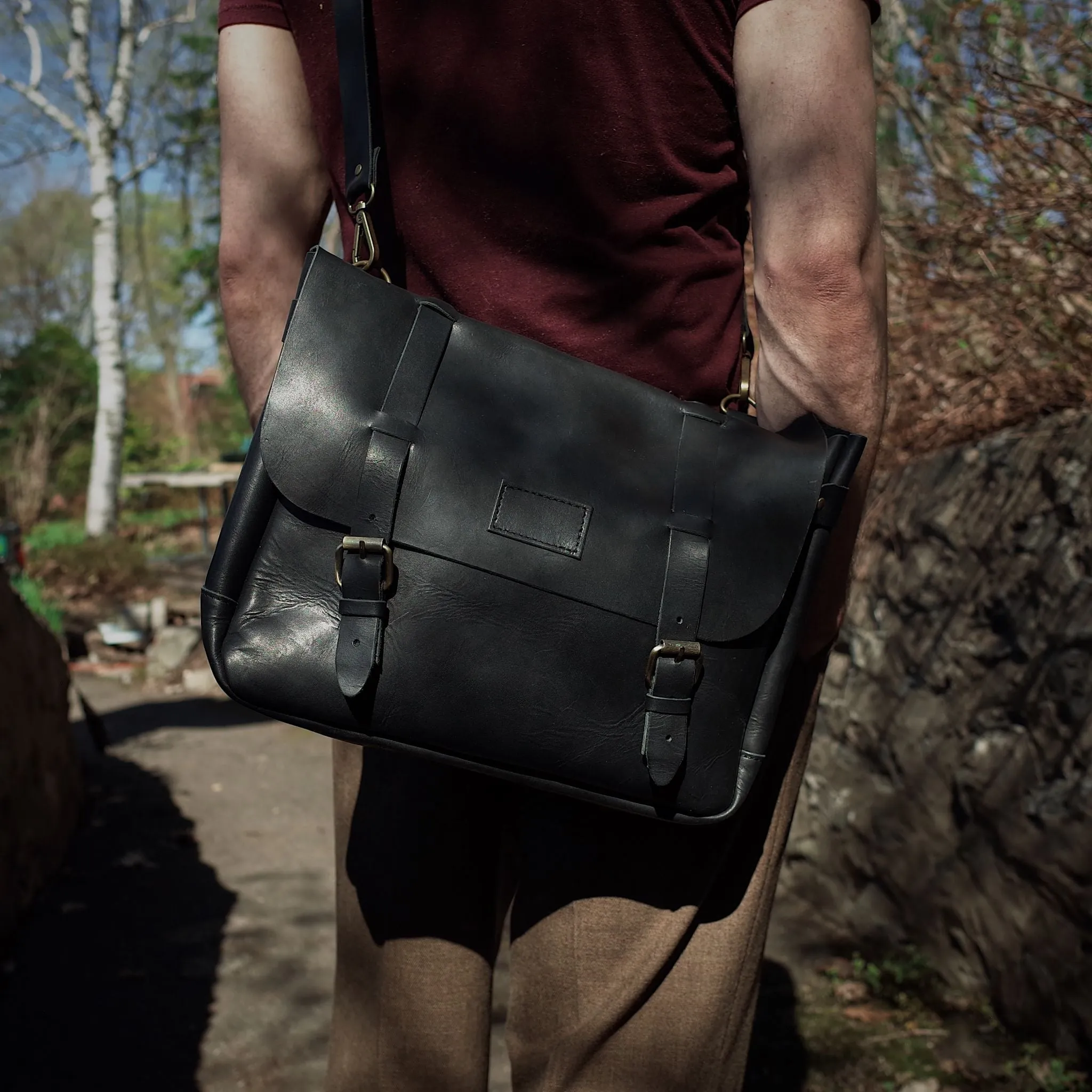 Champlain Leather Satchel – Black Edition