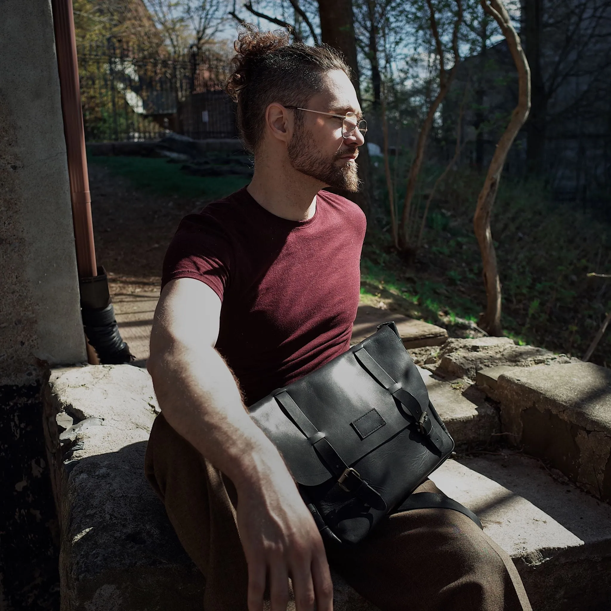 Champlain Leather Satchel – Black Edition