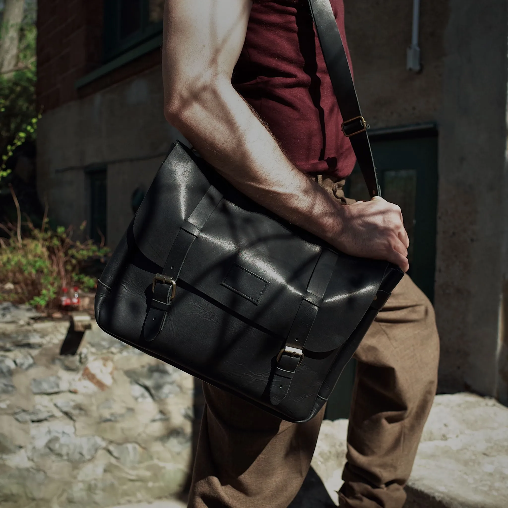 Champlain Leather Satchel – Black Edition