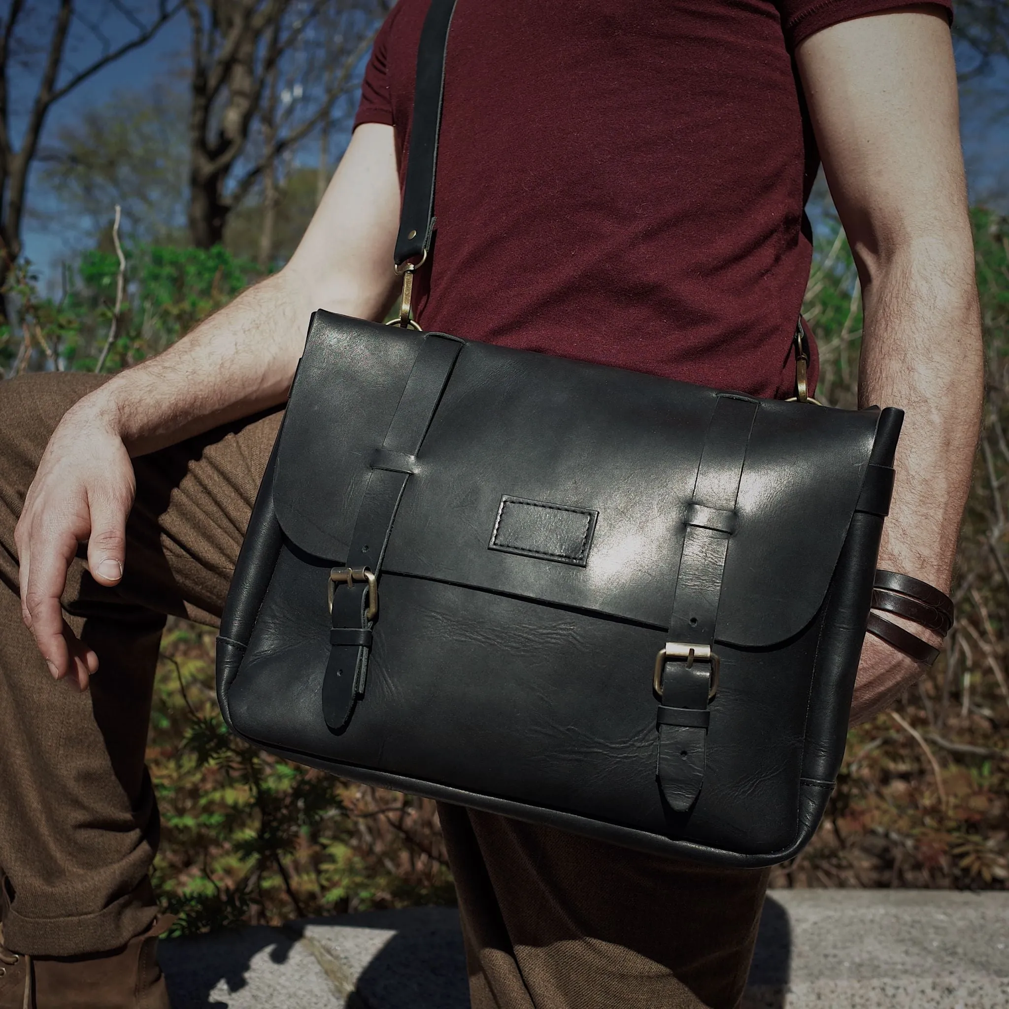 Champlain Leather Satchel – Black Edition