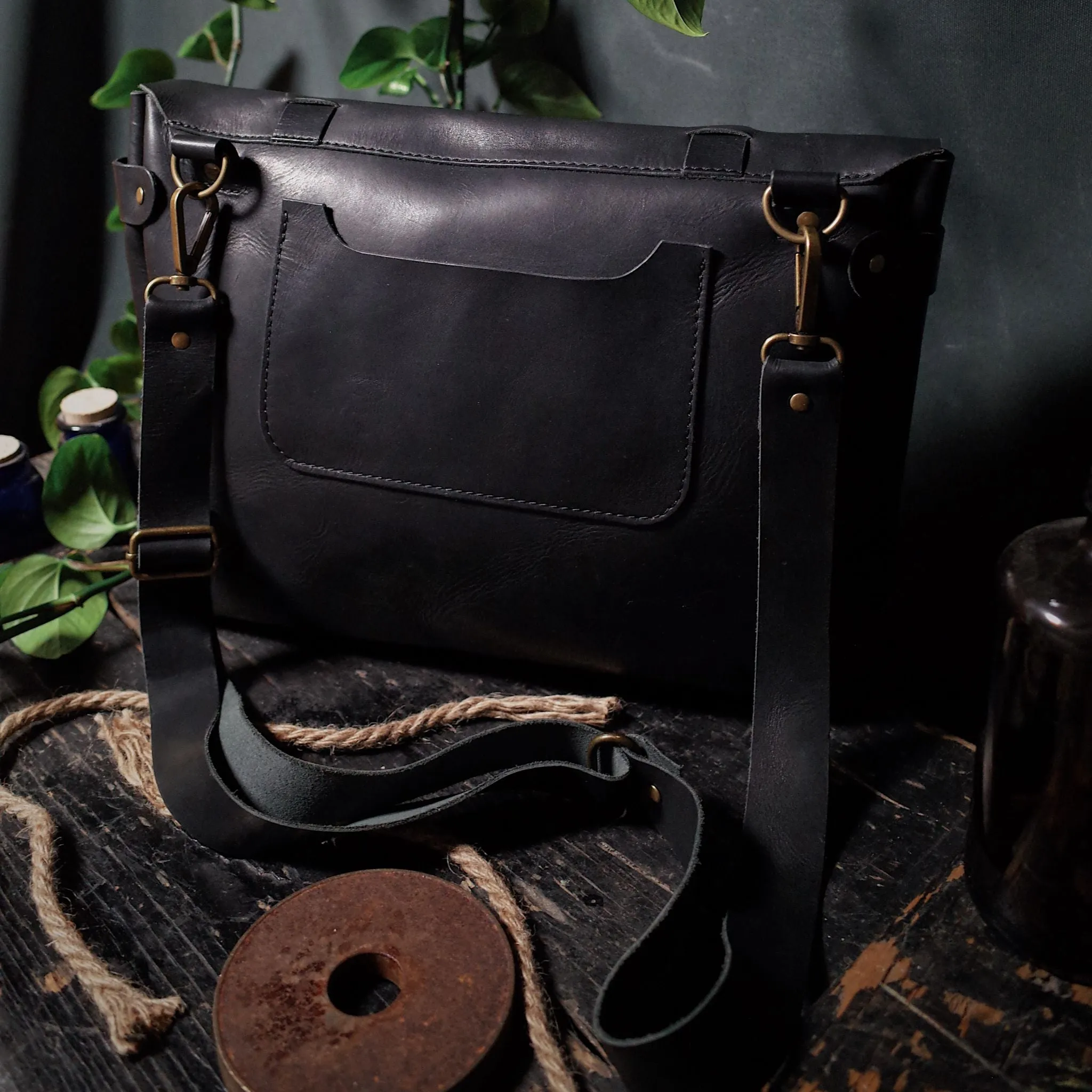 Champlain Leather Satchel – Black Edition