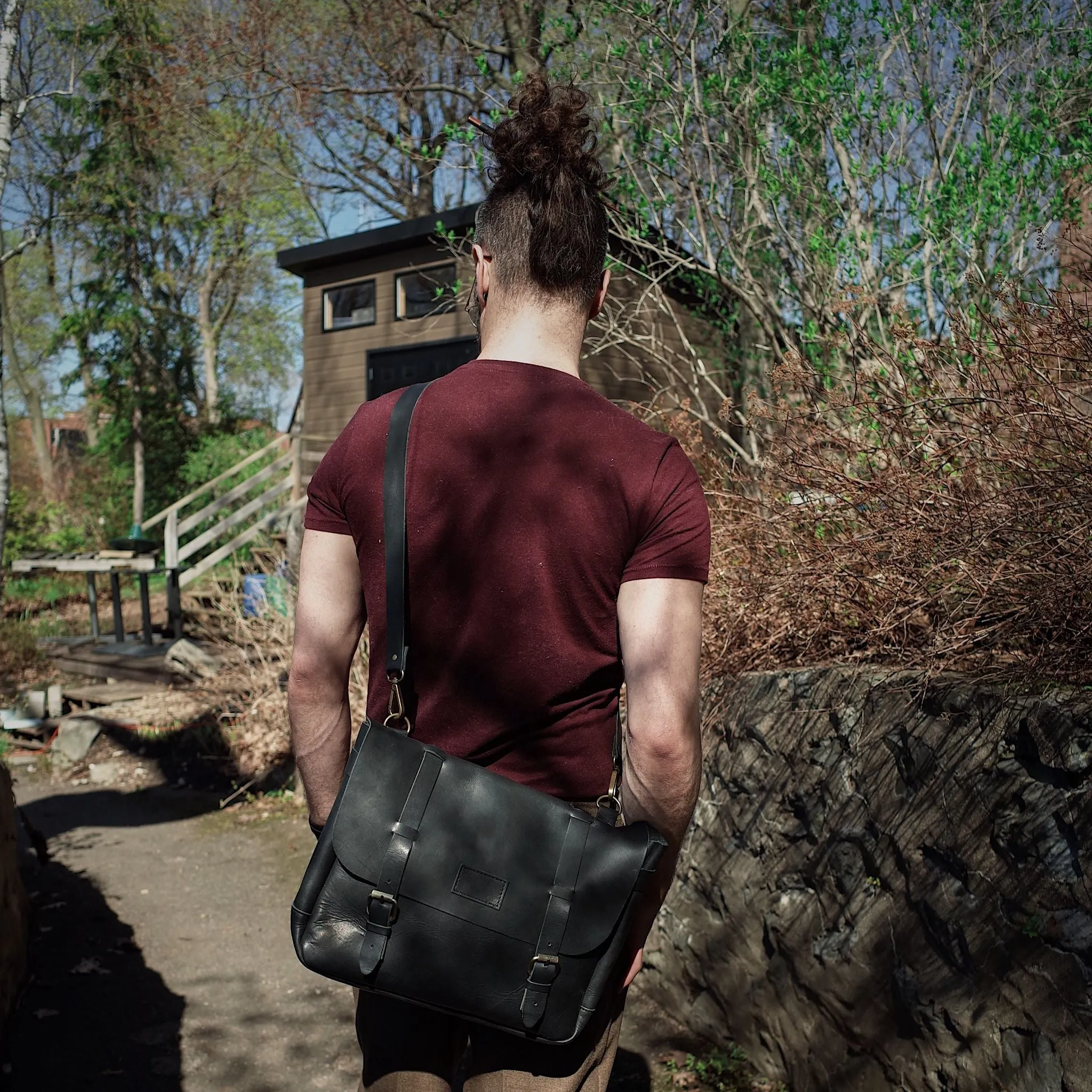 Champlain Leather Satchel – Black Edition
