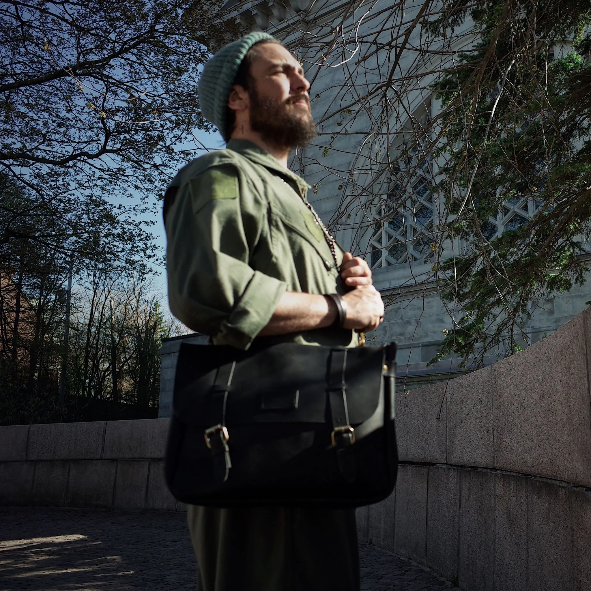 Champlain Leather Satchel – Black Edition
