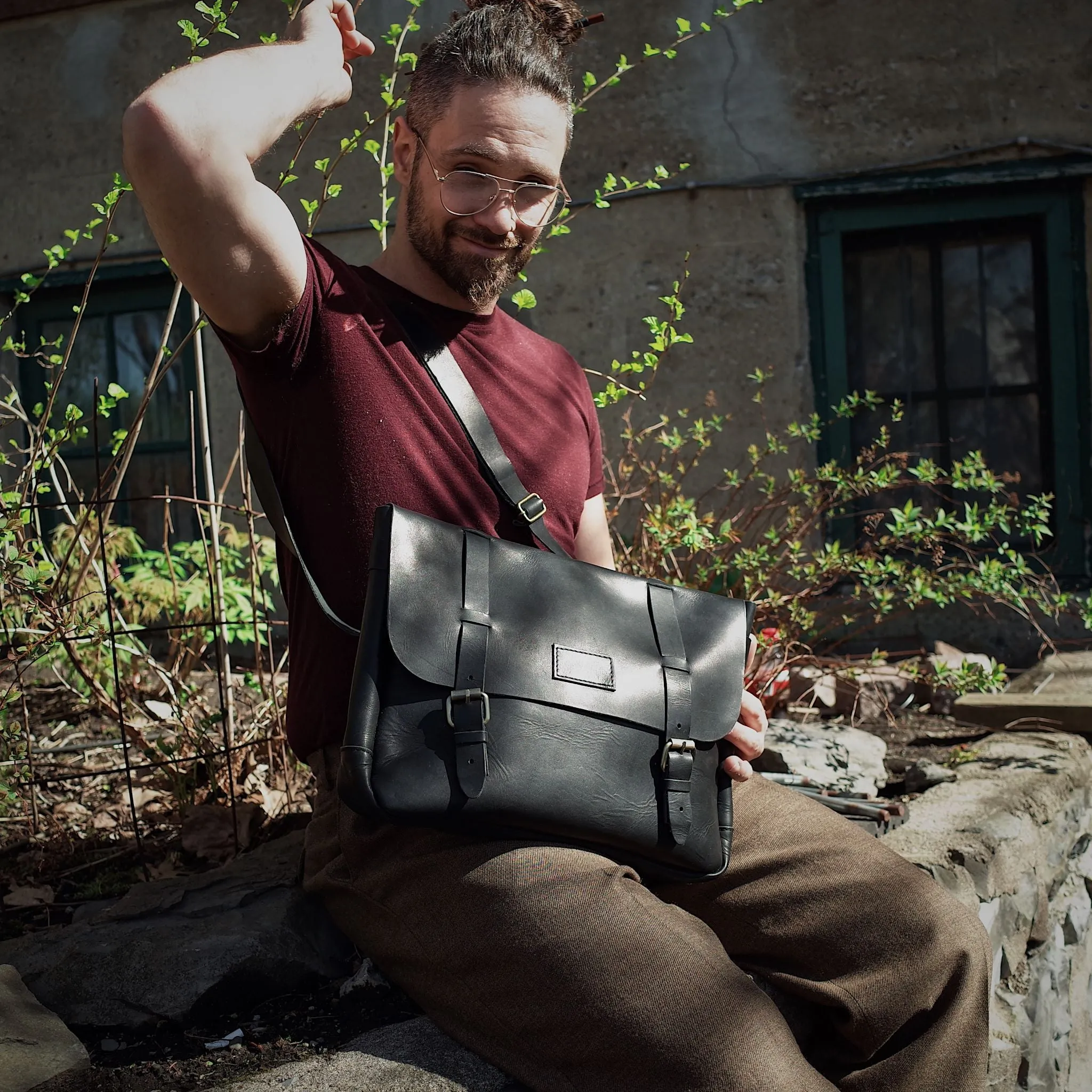 Champlain Leather Satchel – Black Edition