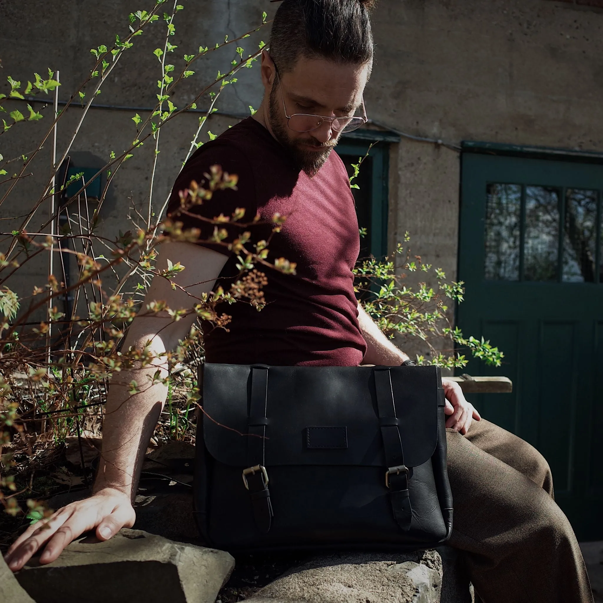 Champlain Leather Satchel – Black Edition