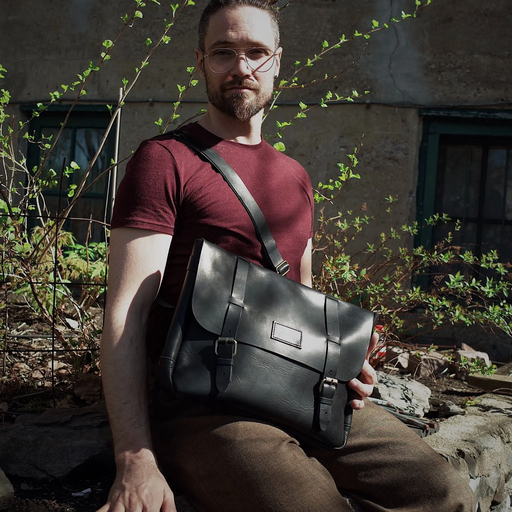 Champlain Leather Satchel – Black Edition