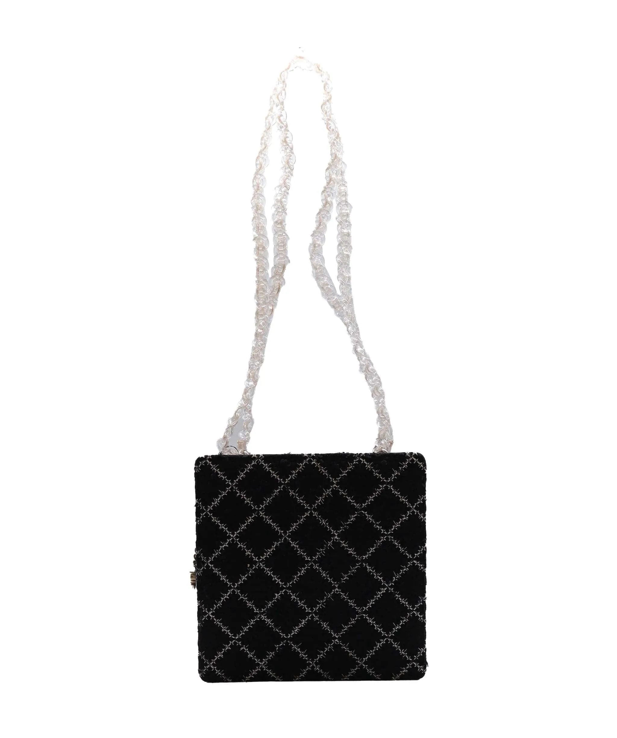 Chanel Clear Plastic Chain and Tweed Shoulder Bag Crossbody  - DXBS2703