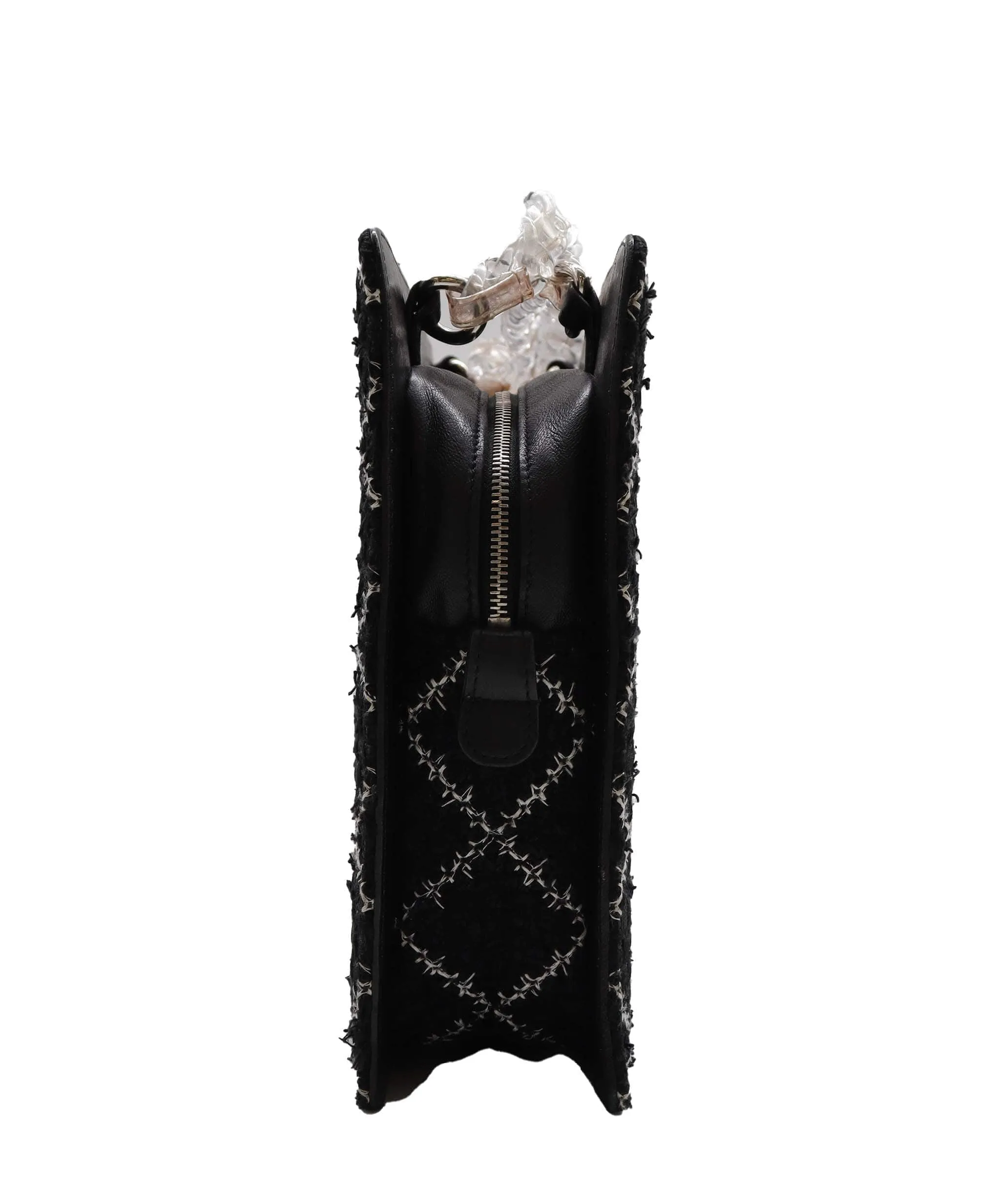Chanel Clear Plastic Chain and Tweed Shoulder Bag Crossbody  - DXBS2703