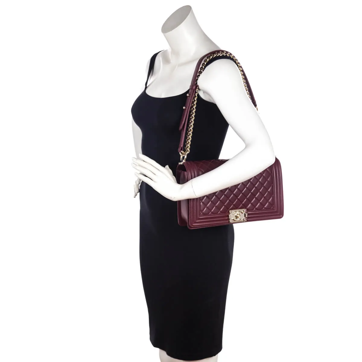 Chanel Red Quilted Lambskin Large Boy Flap Bag