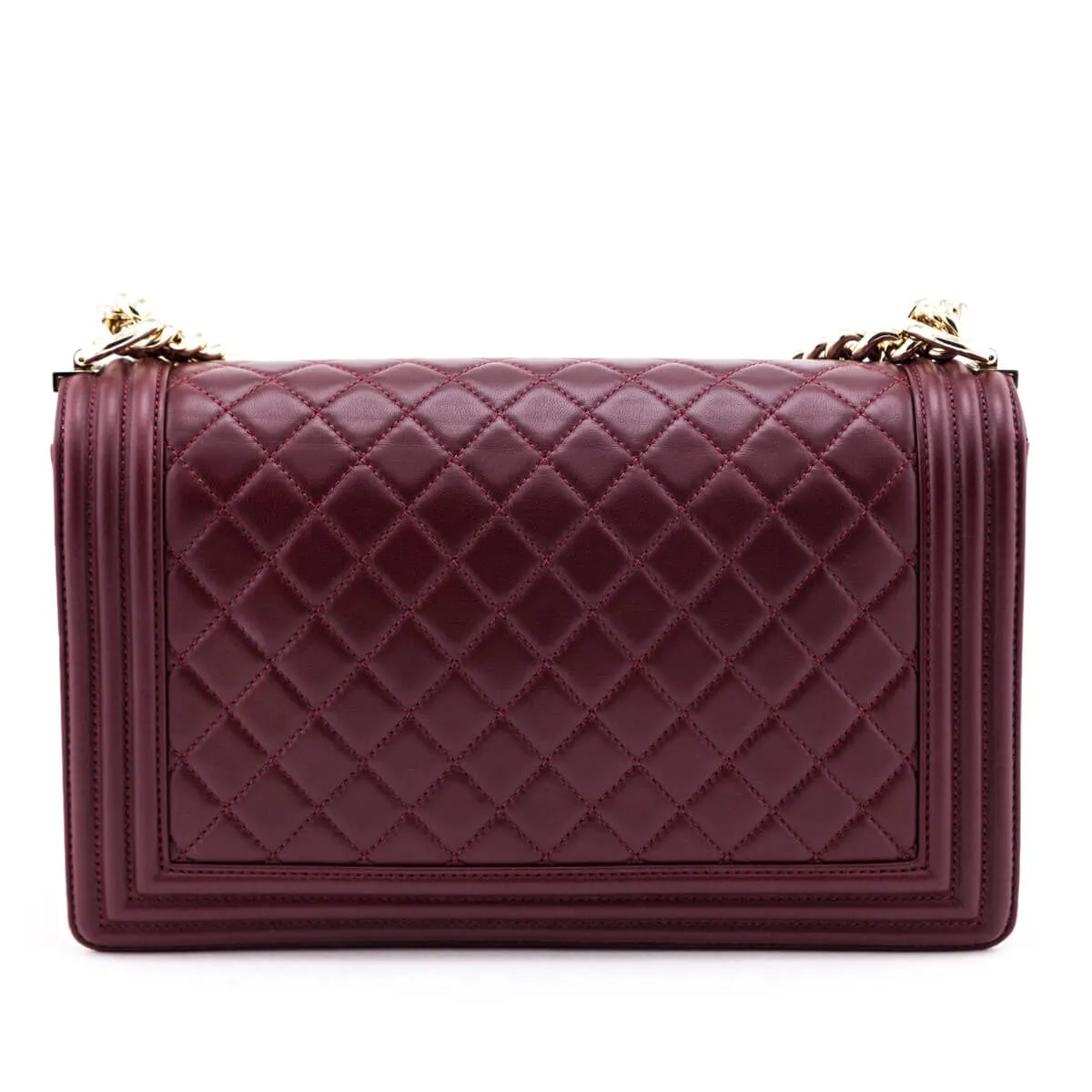 Chanel Red Quilted Lambskin Large Boy Flap Bag