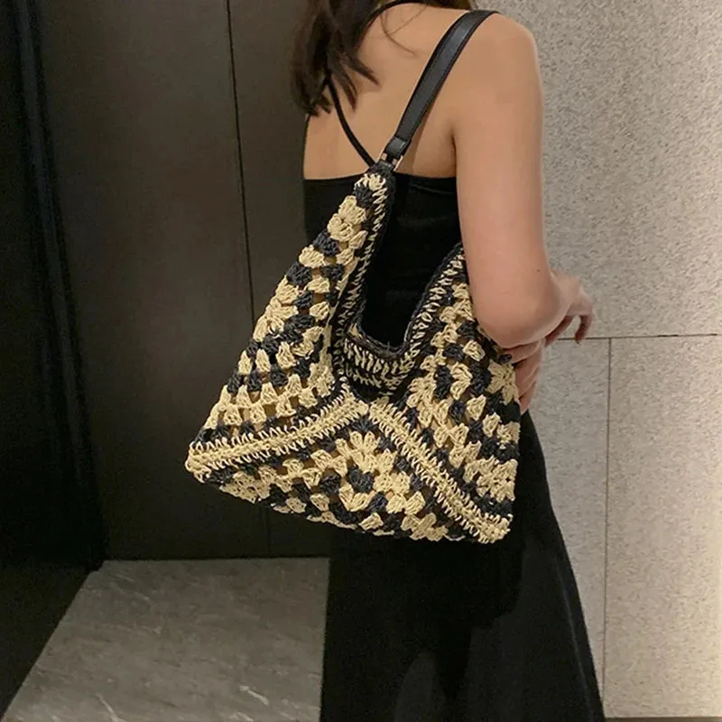 Chic Boho Straw Weave Tote