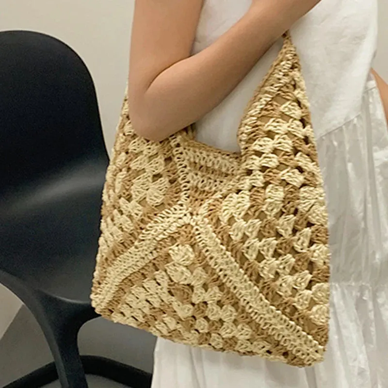 Chic Boho Straw Weave Tote
