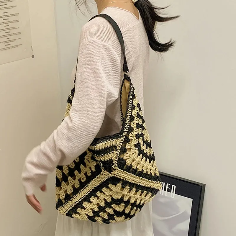 Chic Boho Straw Weave Tote