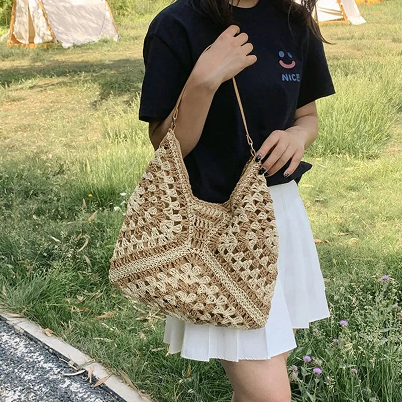 Chic Boho Straw Weave Tote
