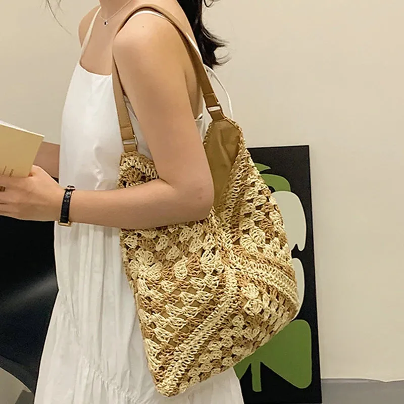 Chic Boho Straw Weave Tote