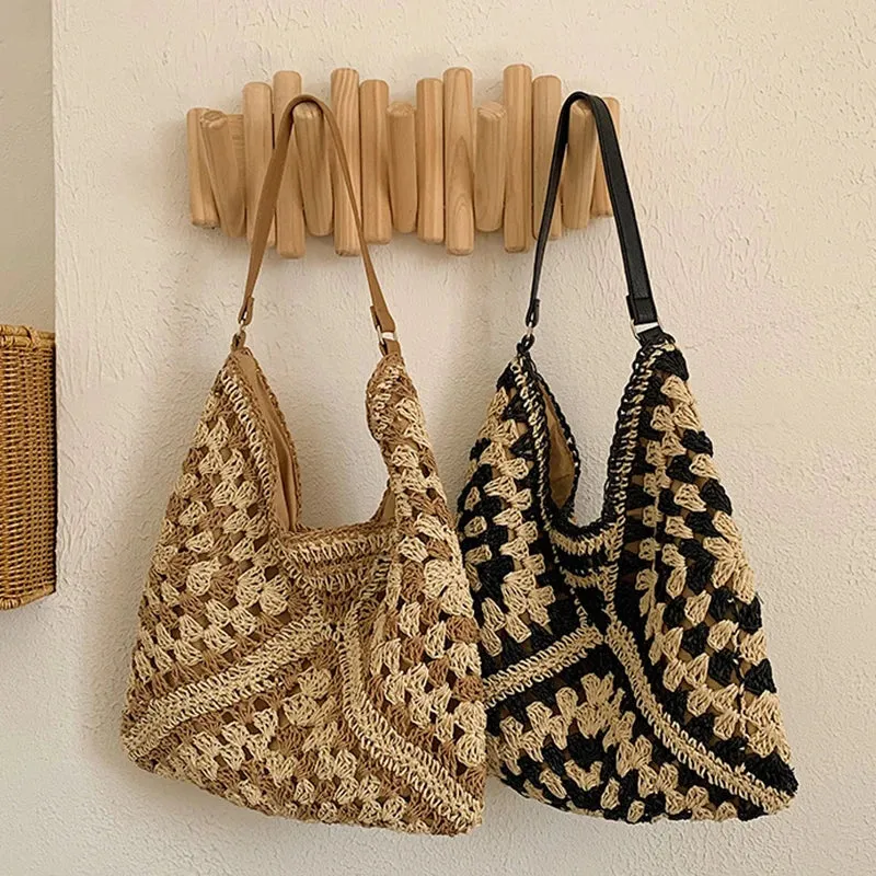Chic Boho Straw Weave Tote