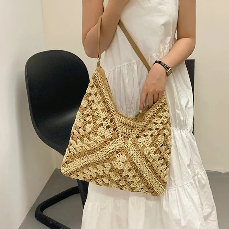 Chic Boho Straw Weave Tote