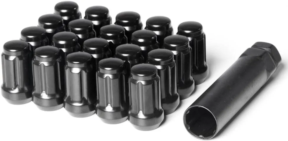 Circuit Performance Spline Drive Tuner Acorn Lug Nuts 1/2x20 (Black, 20 Lug Nuts)