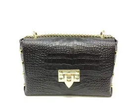 Classic Black Leather Studs Crossbody Handbags