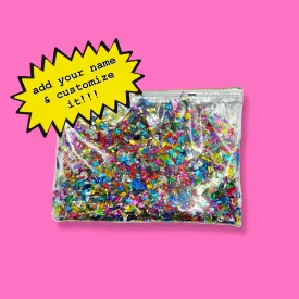 Clear Confetti Midi Clutch! 🎉✨